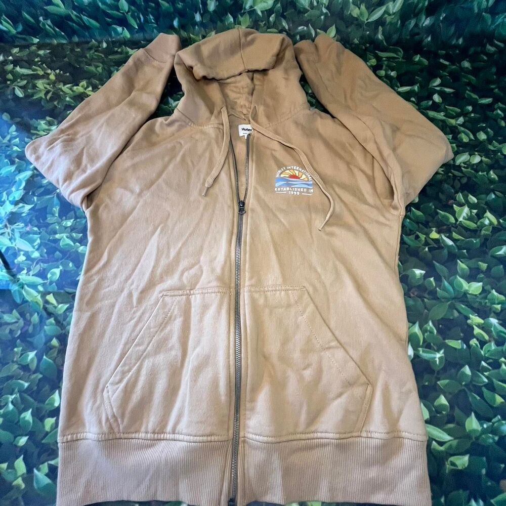 Hurley Men's Tan and Brown Hoodie
